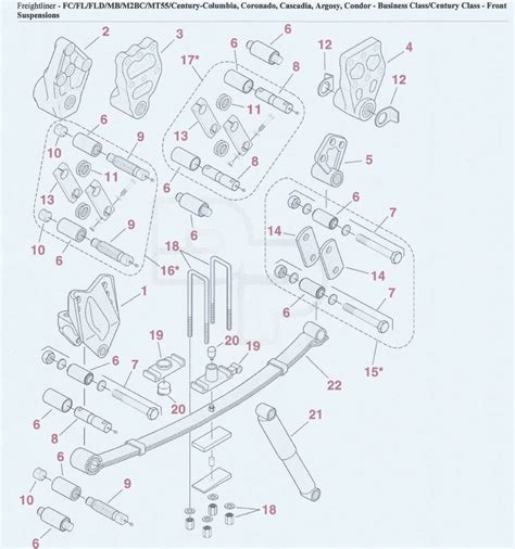 unavailable per item see reference pages below. . Freightliner suspension diagram